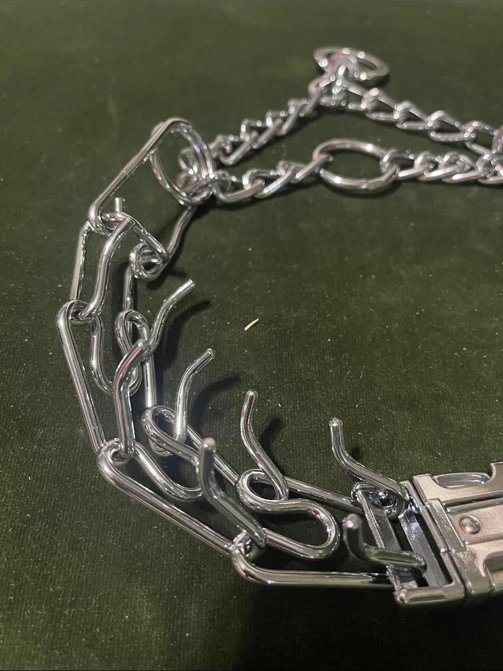 Heavy-Duty Silver Prong Training Collar for Dogs - Never Used